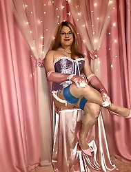 Joanie - Pink and Blue Corset