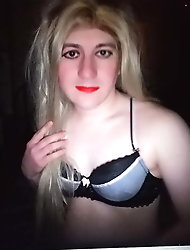 Tattooed shemale girlfriend is posing seminaked for cash